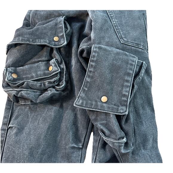 Embellish Black Prox Cargo Jeans Size 40 Practical And Comfortable Streetwear - Picture 8 of 15